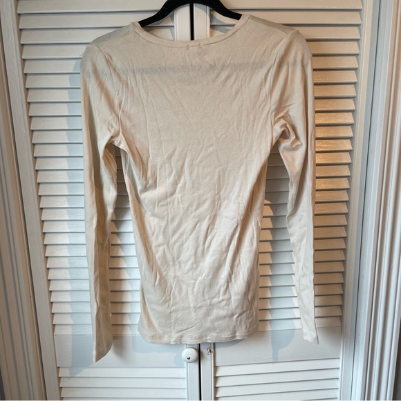 J. Crew Factory Cream Long Sleeve Tee - Picture 3 of 3